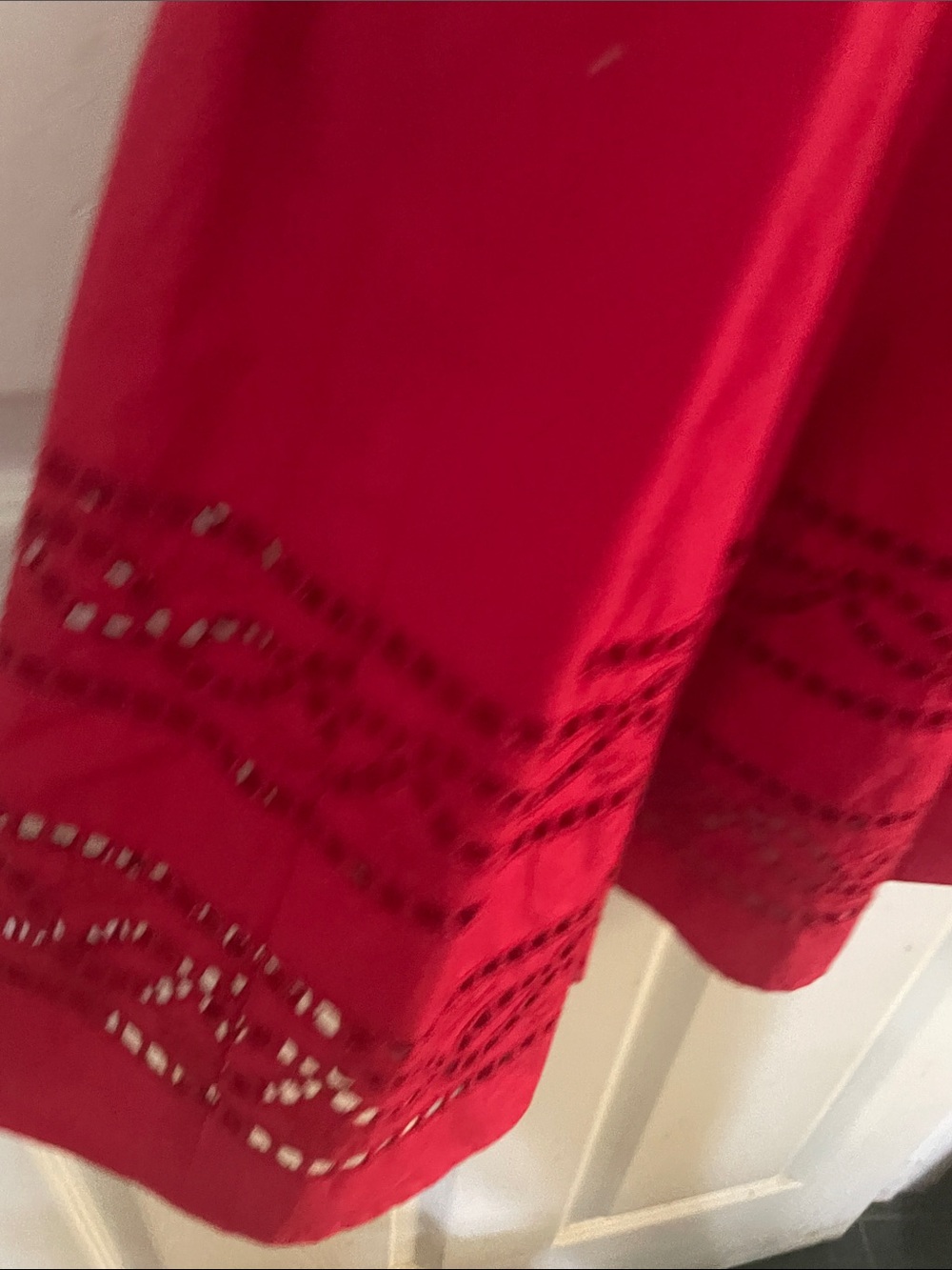 Talbots Women's Red Shirtwaist Dress with Belt - Picture 2 of 6